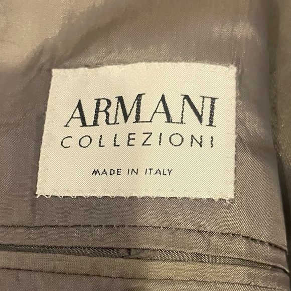 Armani Collezioni Gray Pleated Men’s Suit Jacket Pant 48L - Picture 13 of 15